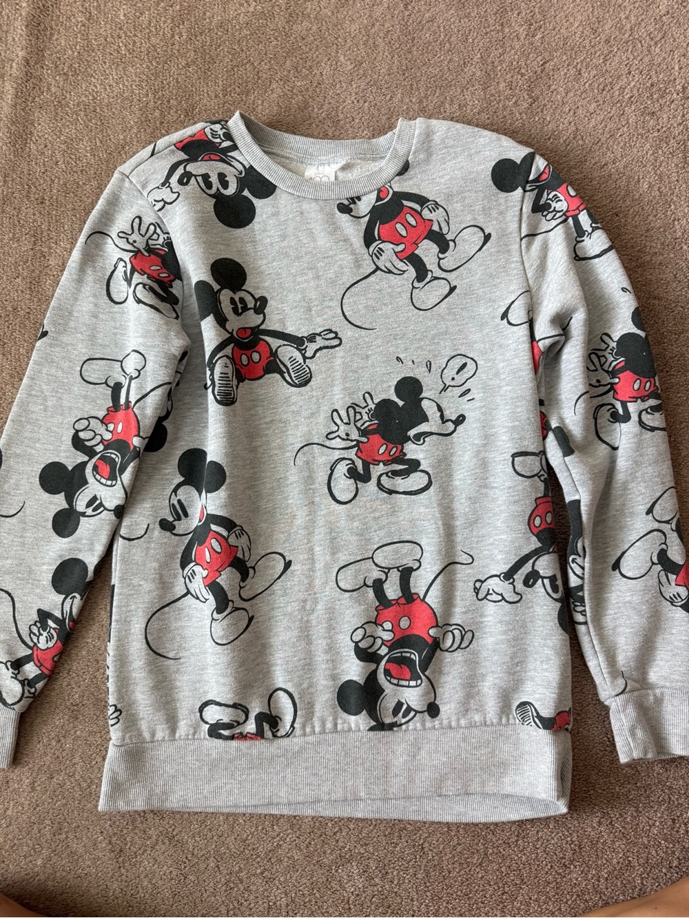 Women’s Gray Mickey Mouse Print Sweatshirt